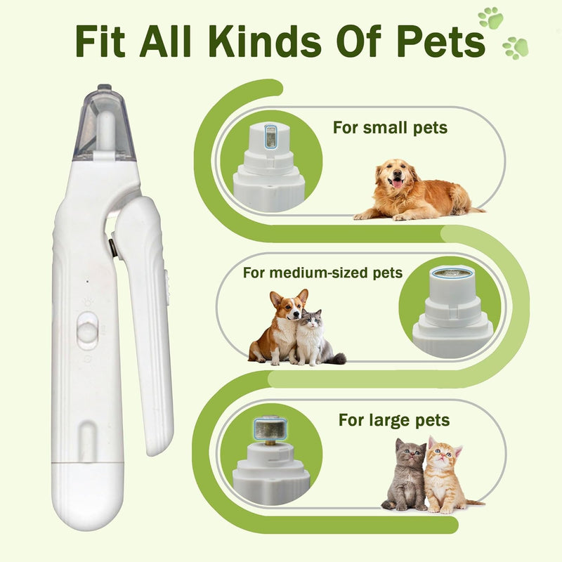 2-in-1 Dog Nail Grinder & Clipper with LED Light for Dogs and Cats