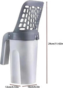 WADY Durable Cat Litter Scoop with Waste Bags – Large Capacity Poop Shovel (Grey)