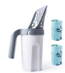 WADY Durable Cat Litter Scoop with Waste Bags – Large Capacity Poop Shovel (Grey)