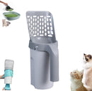 WADY Durable Cat Litter Scoop with Waste Bags – Large Capacity Poop Shovel (Grey)