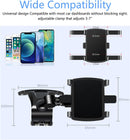 Upgraded Car Phone Holder Dashboard Mount – 360° Adjustable Clip Cradle