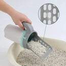WADY Durable Cat Litter Scoop with Waste Bags – Large Capacity Poop Shovel (Grey)