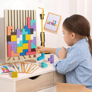 3D Wooden Tetris Puzzle Toy – Montessori Stacking Blocks for Kids & Adults