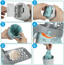 WADY Durable Cat Litter Scoop with Waste Bags – Large Capacity Poop Shovel (Grey)