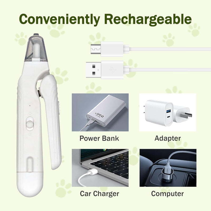 2-in-1 Dog Nail Grinder & Clipper with LED Light for Dogs and Cats