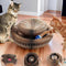 Magic Cat Scratch Board Toy with Ball Round Corrugated Cat Claw Grinding Frame