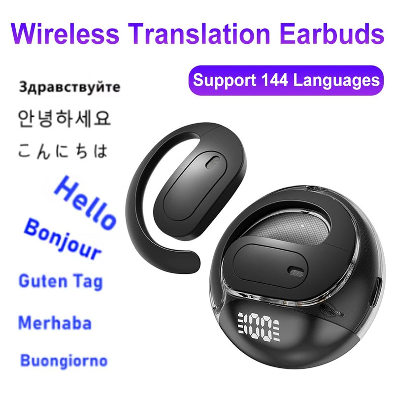 M112 AI Real-Time Translator Earbuds Bluetooth 5.4 Wireless Language Translation Headphones