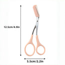 Pink Eyebrow Scissors with Comb – Stainless Steel Precision Grooming Tool